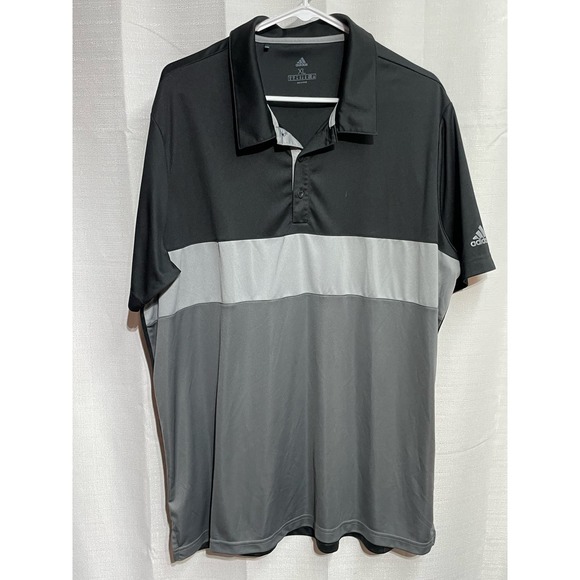 Adidas Men’s Polo Black Gray Size‎ XL EUC! - Picture 1 of 5